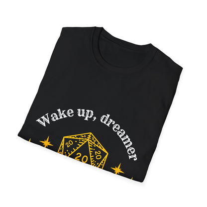 "Wake Up, Dreamer" D20 Critical Success T-Shirt | Funny Gaming Apparel