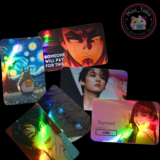 Beautiful Holographic Card Skin Sticker Anime Japan Customized