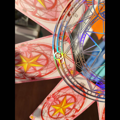 Sakura Card Captor Wheel - Holographic Rotating Clow Cards Display | Collector's Anime Decoration Cosplay