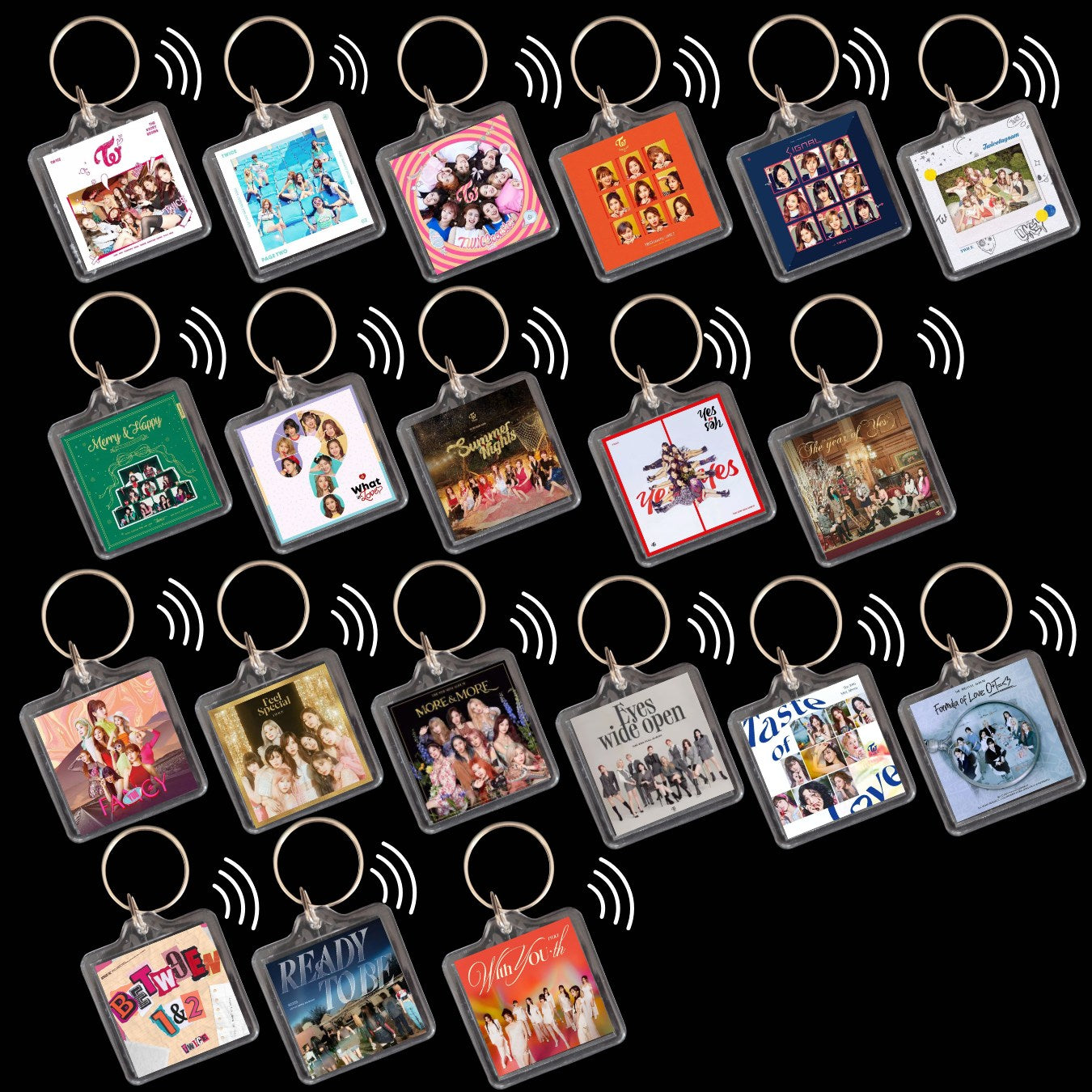 Twice Inspired Smart Keyrings Discography for Once