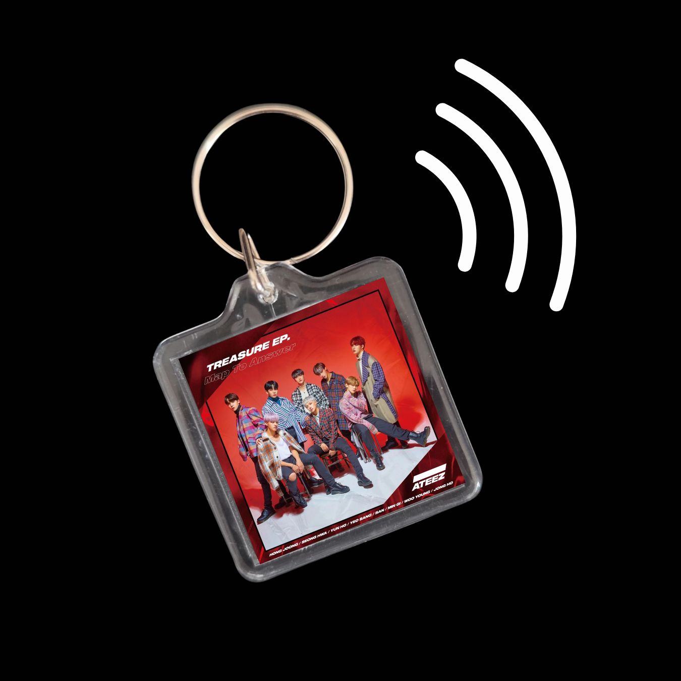 Ateez Inspired Smart Keyrings Discography for Atiny