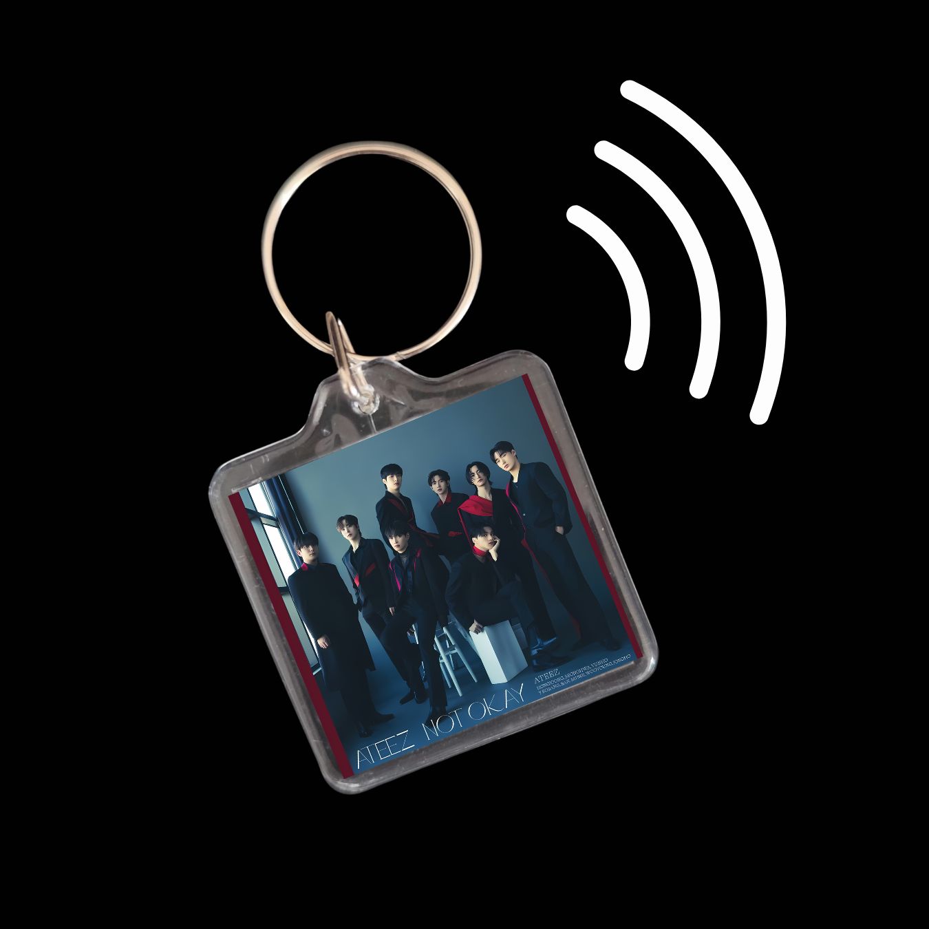 Ateez Inspired Smart Keyrings Discography for Atiny