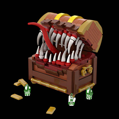 Building Block Set - Fantasy Mimic Treasure Chest MOC Series - 340 Pieces