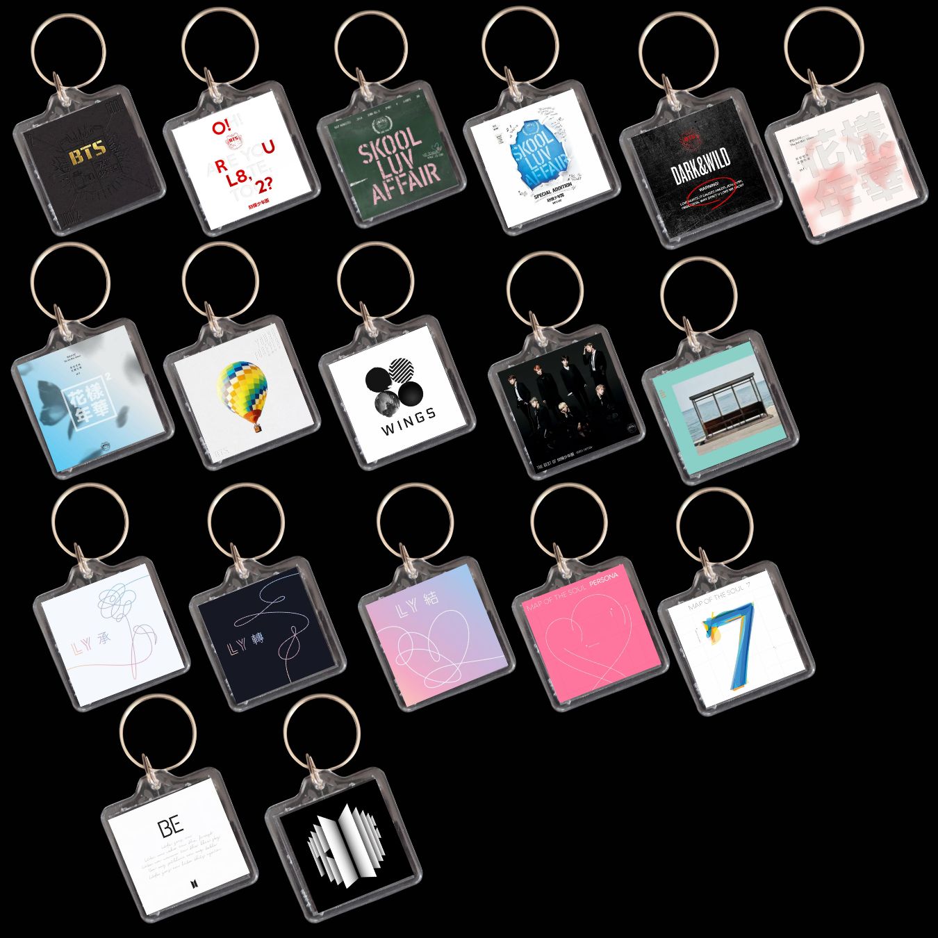 BTS Inspired Smart Keyrings Discography for Army